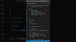 🔥Comment Form || HTML CSS #shorts