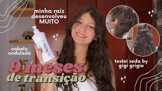 Minha raiz cresceu MUITO esse mês | 9 meses de transição capilar (cabelo ondulado)