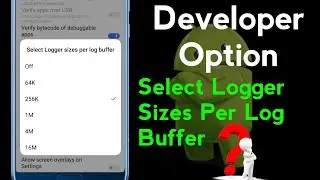 logger buffer size developer options | how to logger buffer size in developer options