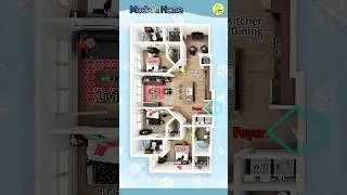 【3D】Floor Plan_03: Modern Apartment, 3-BHK Unit, Flat Design Ideas, #3d #apartment  #floorplan