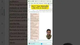 Dont Type Manually in Excel‼️Instead Use Amazing Trick #exceltips #exceltutorial #excel #shorts