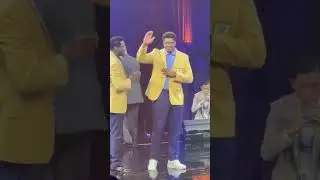 Andre Johnson accepts his NFL Hall of Fame jacket