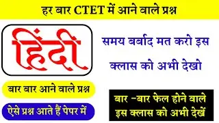 CTET Hindi Classes ||Ctet hindi 2024||Ctet hindi marathon |Ctet hindi Previous year#sachinacademy