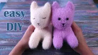 Sock kitten DIY tutorial. Sock toys for kids easy!