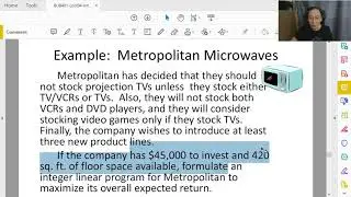 Integer and Binary Linear Programming - 5 - Application Example