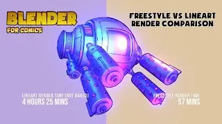 Blender Freestyle vs Lineart render comparison