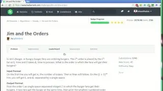 HackerRank | Jim and the Orders Solution