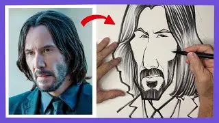 A Caricature Drawing Tutorial of John Wick