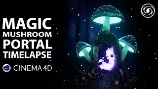 Creating Bioluminescent Magic Mushrooms in Cinema 4D Redshift (Timelapse)