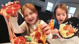 MYSTERY PARTY and PiZZA!?  Adley Niko n Navey choose Surprise Parties! playing games with mom & dad