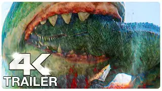 MEG 2 THE TRENCH T-Rex Vs Megalodon Trailer (4K ULTRA HD) NEW 2023