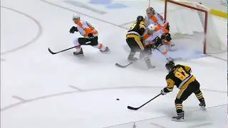 Sidney Crosby SCORES FROM AN IMPOSSIBLE ANGLE vs Flyers/NHL Season, 2019