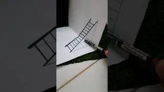 Ladder 3d illusion 🪜😍 l #shorts #3d #drawing