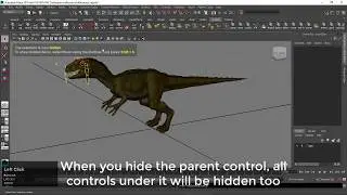 How to hide parent control only in Maya?