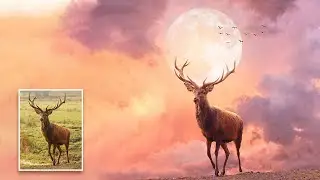 Deer of Moon - Photo Manipulation | Photoshop Tutorial