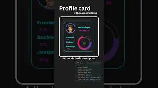 Profile card Html CSS #coding #htmlcss #css3animation