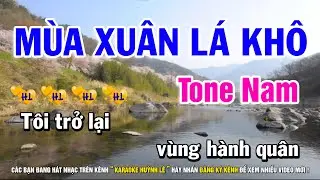 Karaoke Mùa Xuân Lá Khô - Tone Nam Am | Nhạc Sống Rumba Dễ Hát