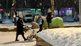 Зимний вечер 29 января 2022 года. Подольск микрорайон Климовск