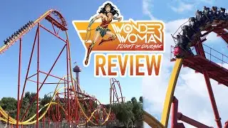 Wonder Woman Flight of Courage Review Six Flags Magic Mountain New for 2022 RMC Single Rail Coaster