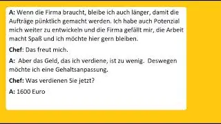 #Немецкий Диалог на немецком как просить повышения зарплаты
