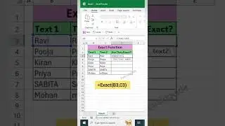 EXACT function in excel Tricks #focusinguide #exceltips #tutorial #shortvideo