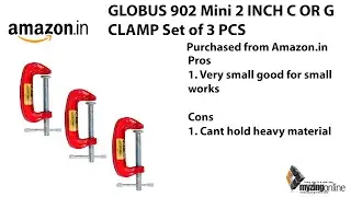 GLOBUS 902 Mini 2 INCH C OR G CLAMP Set of 3 PCS