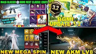 🥶 M416 Glacier In Next Classic Crate | New AKM Mega Ultimate Spin 3d Look | Bgmi 3.2 Update Features