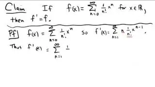 A proof involving the derivative of a power series