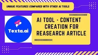 AI Tool for Research article writing & Content  creation |Texta ai | Tutorial | Best tool