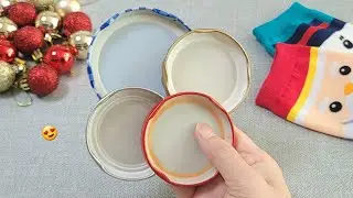 VERY Beautiful ! Christmas decoration idea with Jar lids - Genius recycling crafts - DIY hacks