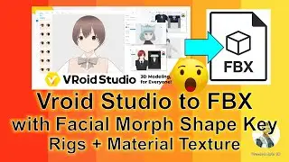 Vroid Studio to FBX with Facial Morph Target + Material Textures + Rig Skeleton - Full Tutorial