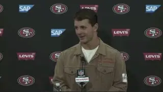 49ers Brock Purdy reacts to win vs Patriots