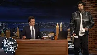 Zayn Crashes Jimmy's Monologue to Silently Tease His Stairway to the Sky Tour | The Tonight Show