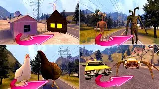 EVEYTHING TURN INTO MONSTER ! NEW SIREN HEAD, HOUSE HEAD, CAR EATER, CHICKEN MONSTER in garry's mod