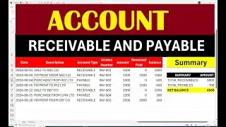 How to Create an Accounts Receivable & Payable Excel Sheet | Step-by-Step Tutorial