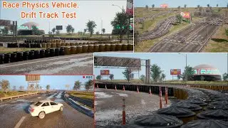 Race Physics Vehicle, Drift Track Test | UE5 | 60 FPS