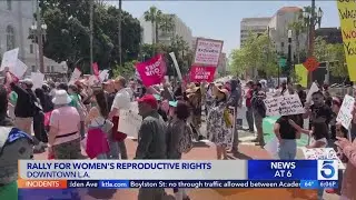 Rally for women's reproductive rights held in Downtown Los Angeles