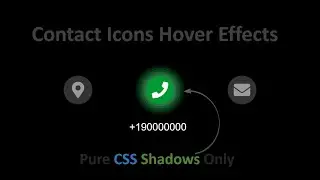 Contacts Icons Hover Effects Using Pure CSS Shadows | Font-Awesome Icons Hover Effects With CSS Only