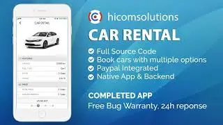 iOS Demo - Car Rental App Template Mobile App Template, Script, Source Code for Sale