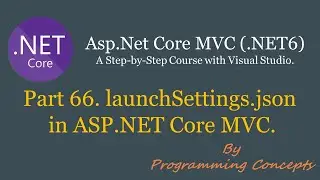 Part 66. launchSettings.json in ASP.NET Core MVC. | ASPNETCOREMVC Without Entity Framework Core. |