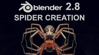 creating a Spider in Blender 2.8 - Modeling - Texturing - Rigging [Timelapse]