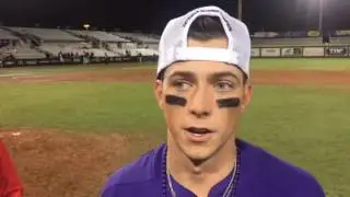 Cole Freeman on his final walk off the Alex Box Stadium field for LSU