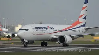 Smartwings Boeing 737 MAX 8 OK-SWD On Flight QS4453 Taking Off At Manchester Airport On 24/10/2024