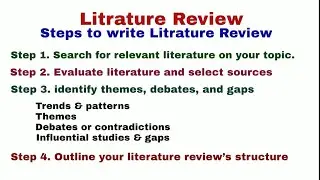 Four steps to write literature review [Critical Analysis of the previous knowledge about your topic]