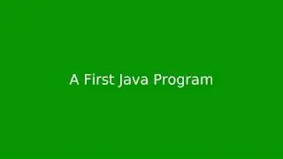 Chapter 1: A First Java Program