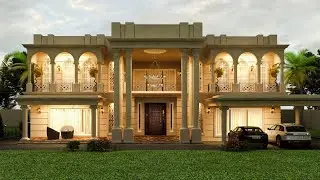 Victorian Design Banglow - 4 Kanal 100'X180' - Complete 3D Elevation and Architectural Design