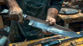 Man Turns Rusty Leaf Spring into Amazing KNIFE | Kukri Knife Start to Finish @LeandroGoretta