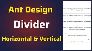 How to use Ant Design Divider Component in ReactJS | Horizontal and Vertical Divider | UI Splitter