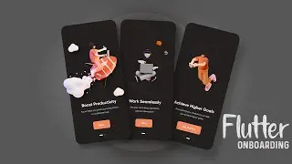 Flutter Dark Mode Onboarding UI