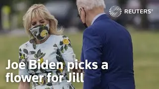 Joe Biden picks a flower for Jill